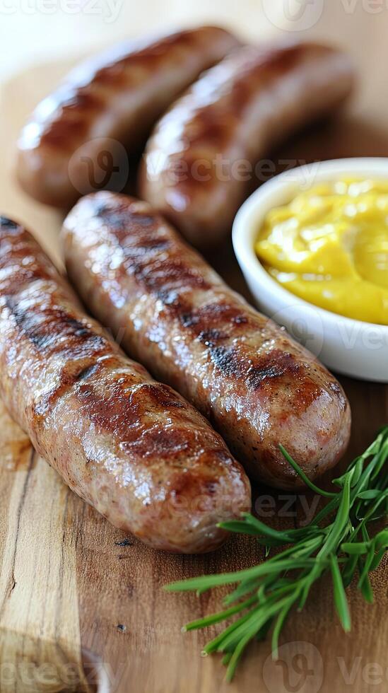 Grilled Sausages with Mustard and Rosemary photo