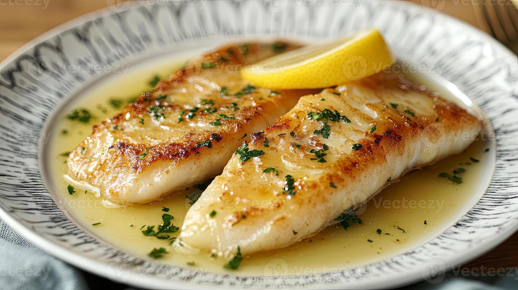 Pan-Seared White Fish with Lemon Butter Sauce - Exquisite Culinary Delight photo