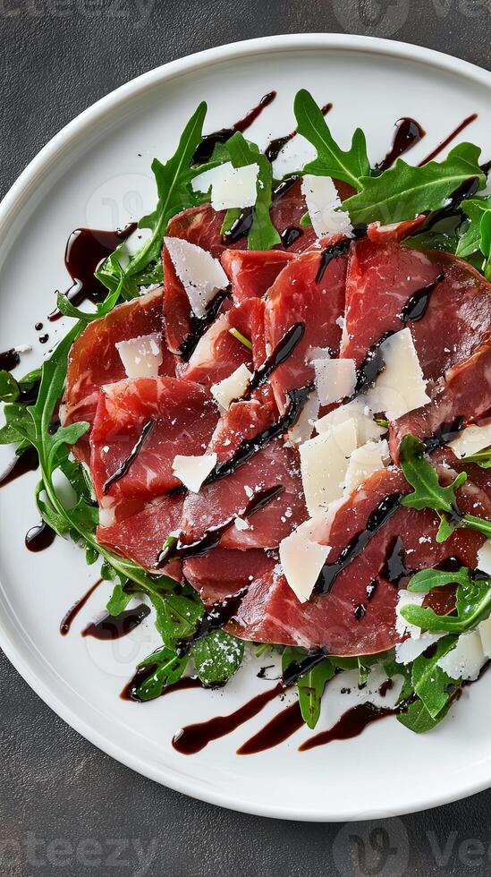 Gourmet Balsamic-Glazed Meat and Parmesan Salad photo