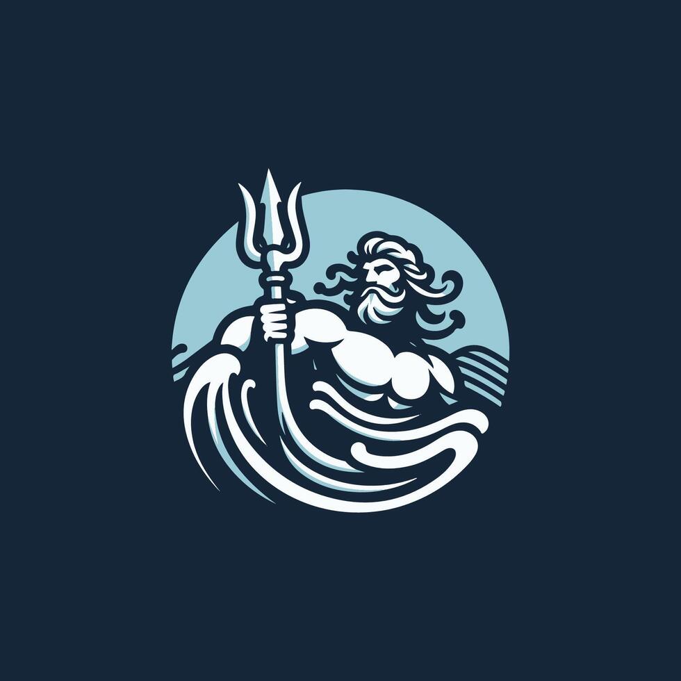 God Poseidon Logo vector
