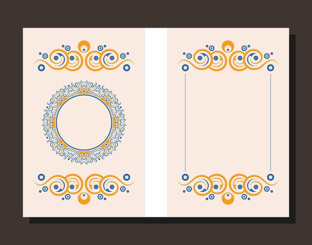 Colorful Ornamental book cover design template vector
