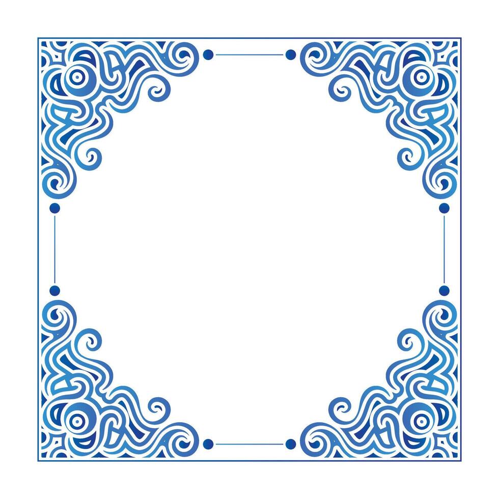 colorful blue art frame design design template vector