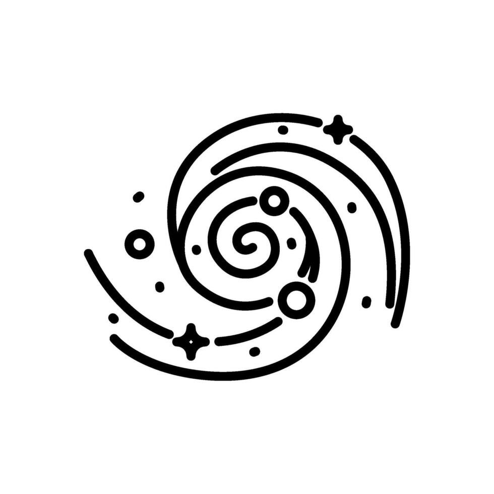 spiral galaxy icon, line style icon vector