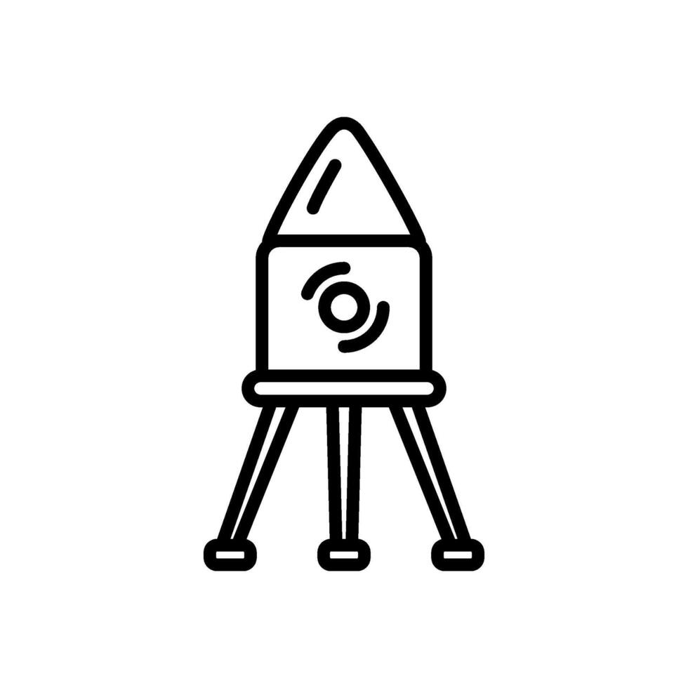 space capsule landing icon, line style icon vector
