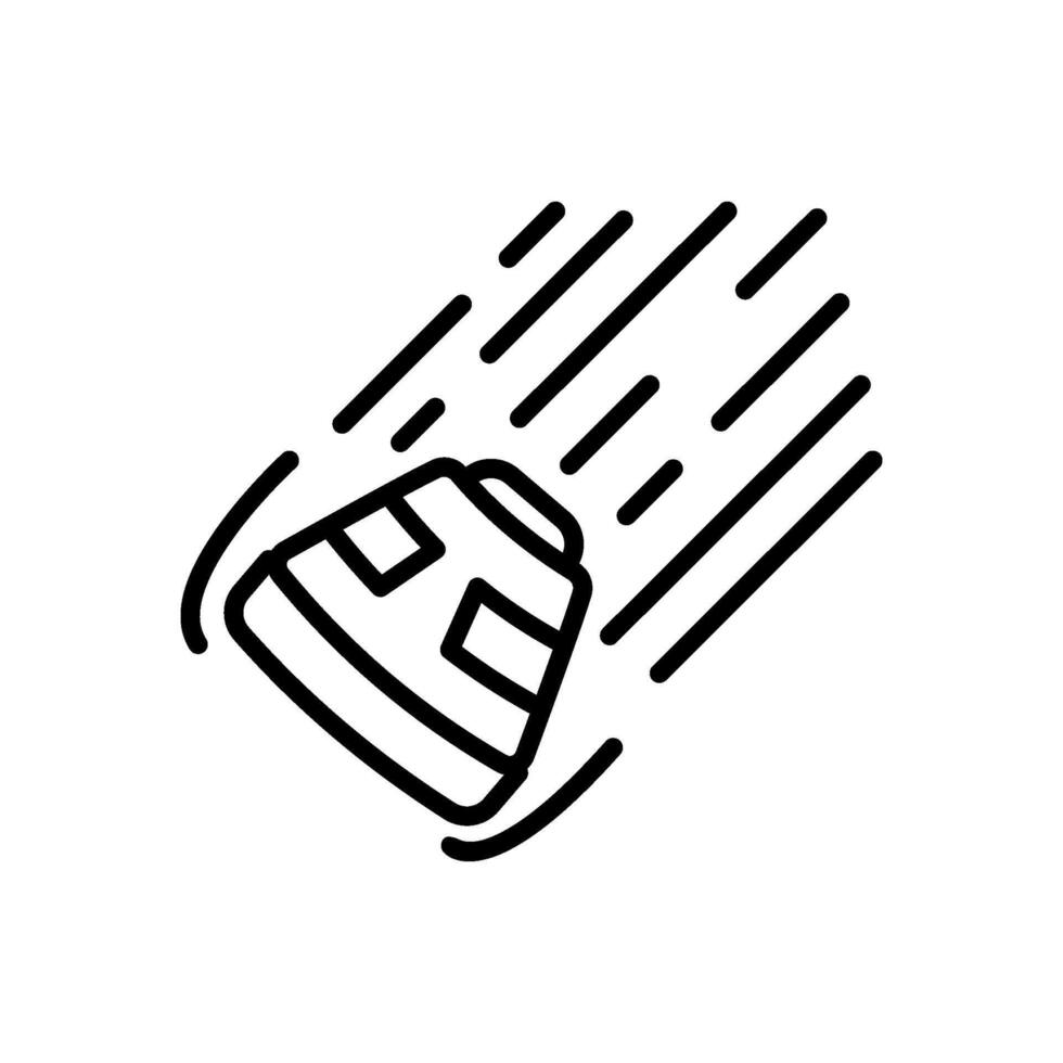space capsule falling icon, line style icon vector