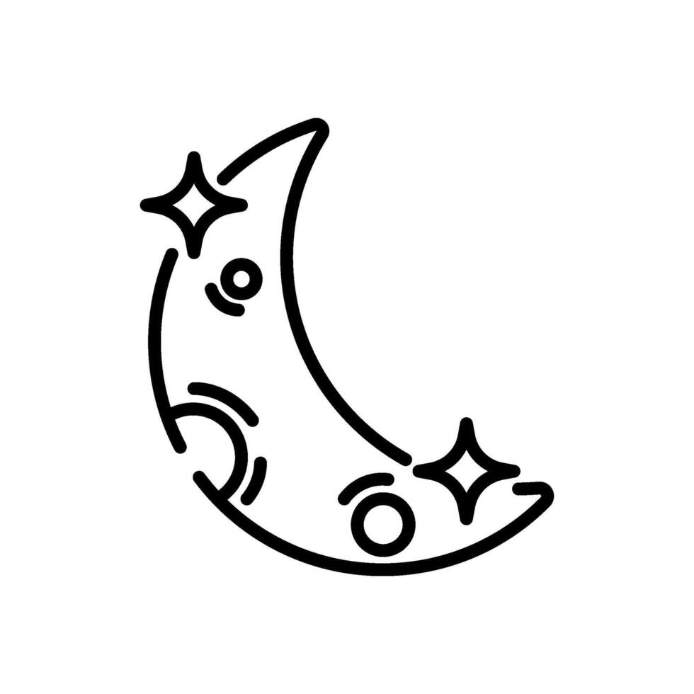crescent moon icon, line style icon vector