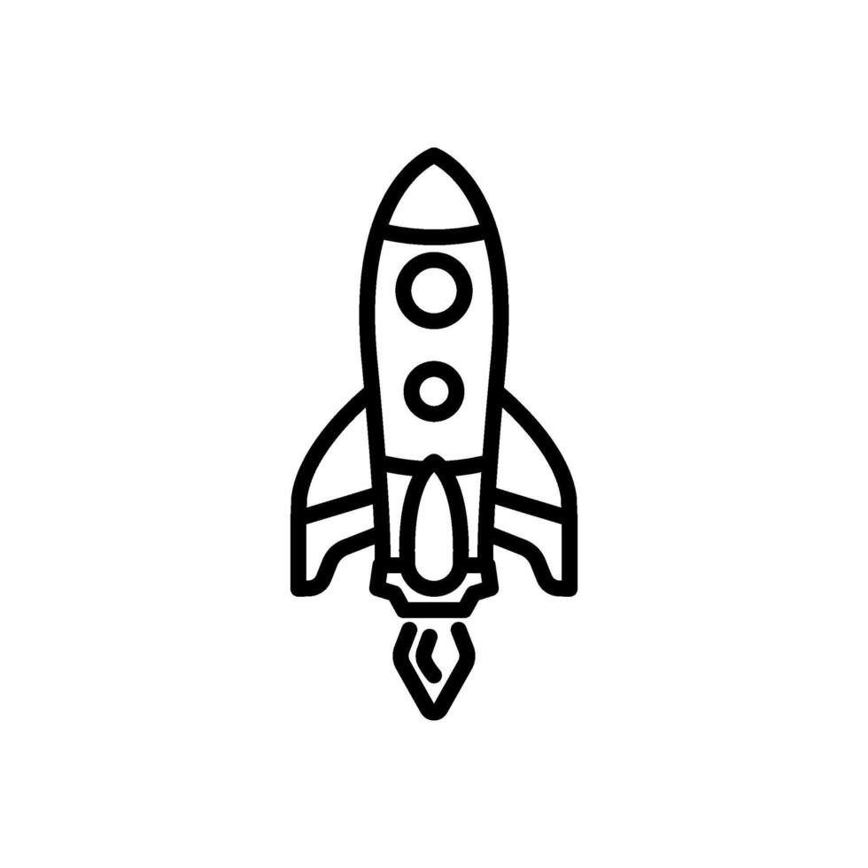 space rocket icon, line style icon vector