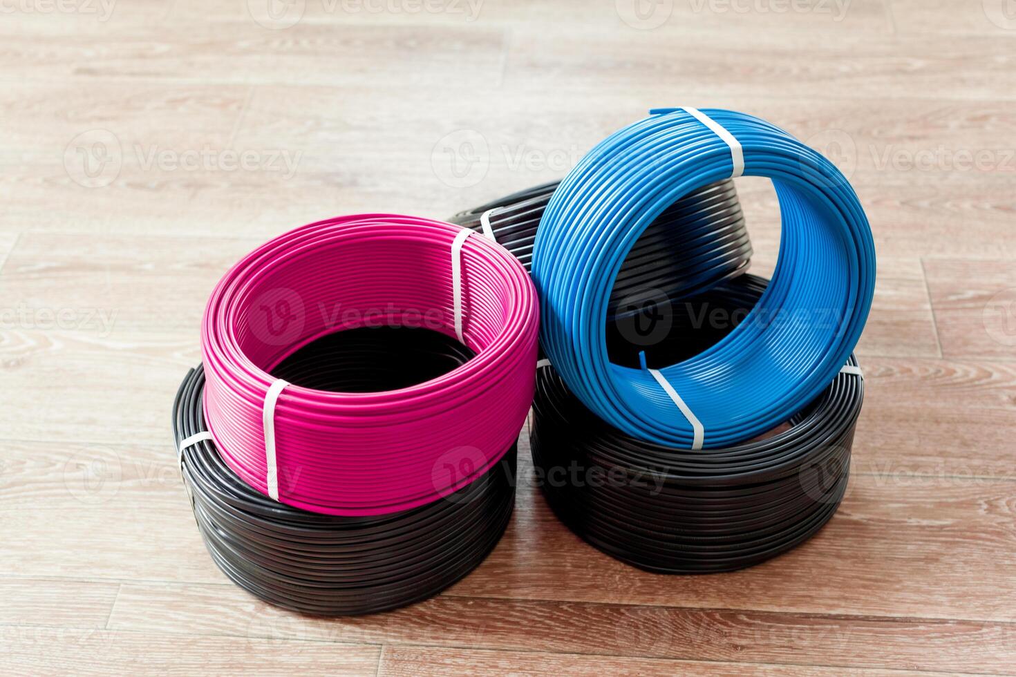 set colored electric cable photo