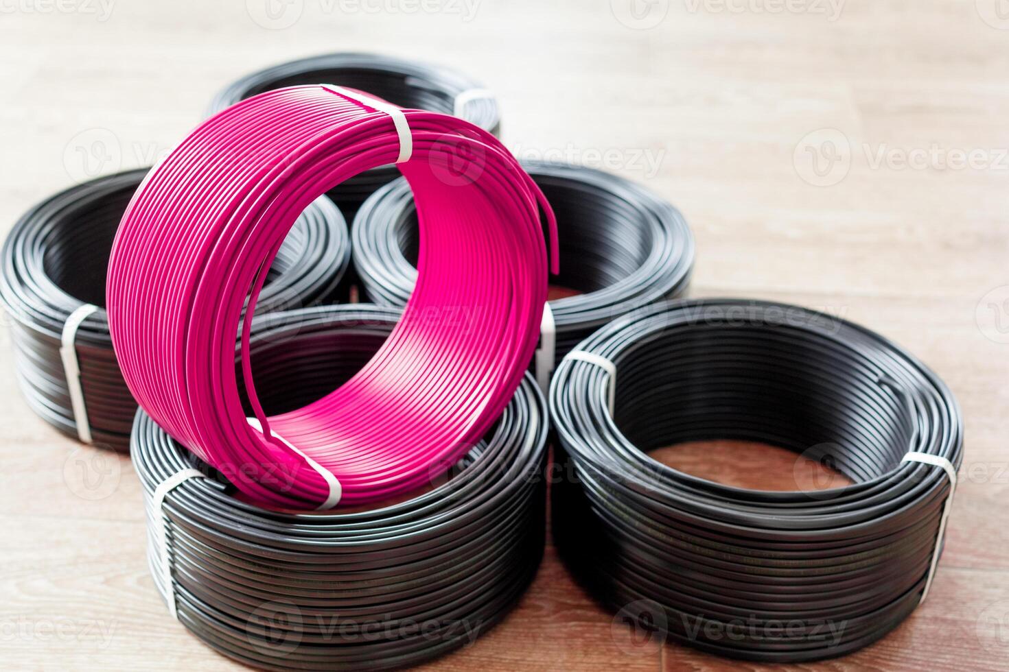 set colored electric cable photo