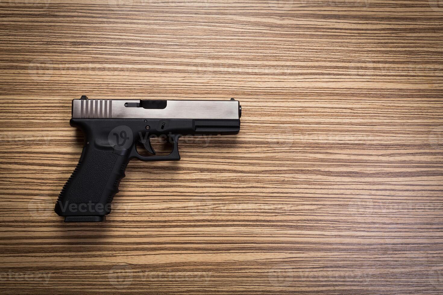 Terrorism concept. Handguns.Close up. photo