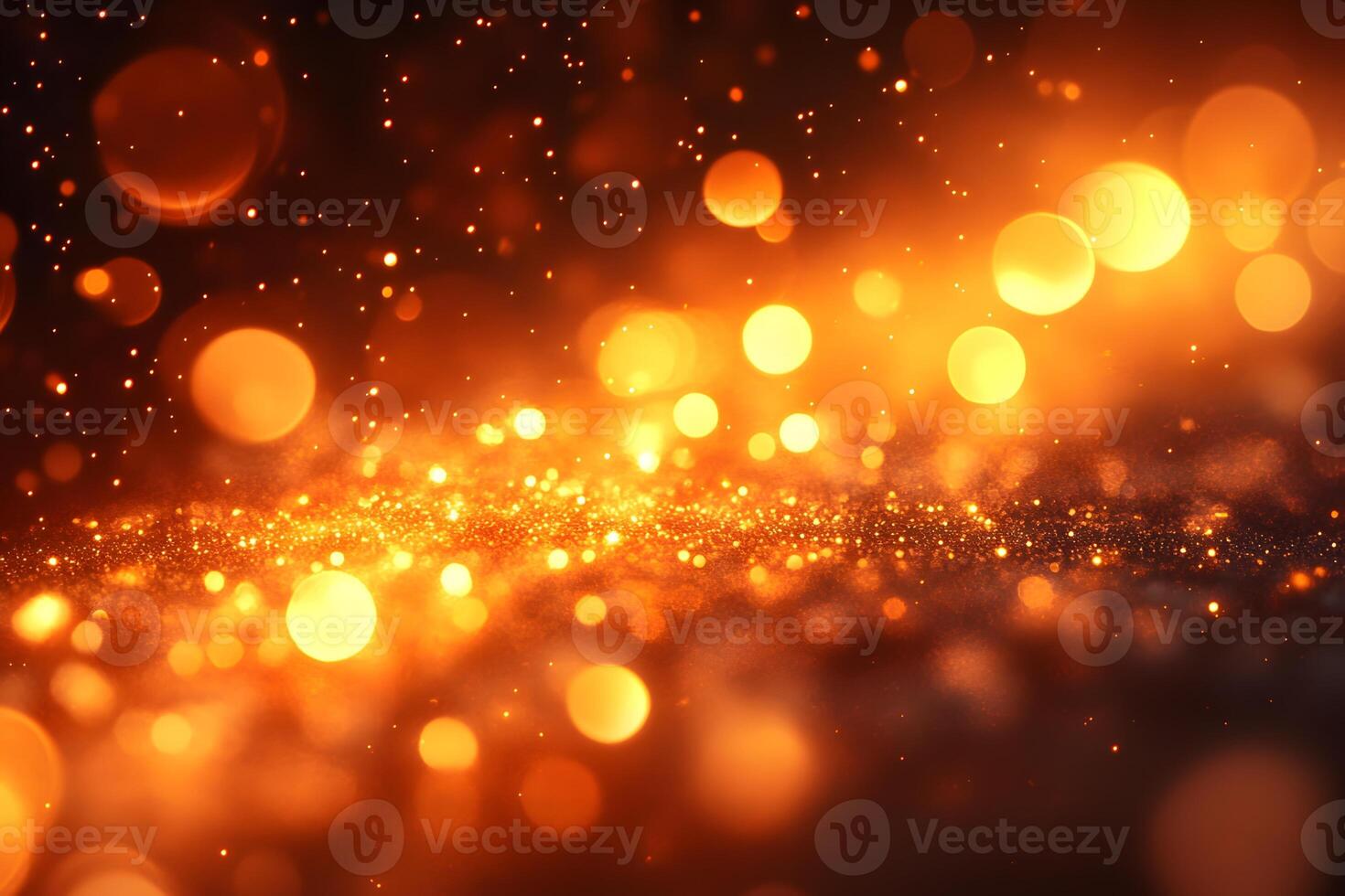 Golden Bokeh Glow Abstract Background for Festive Design and Celebrations photo