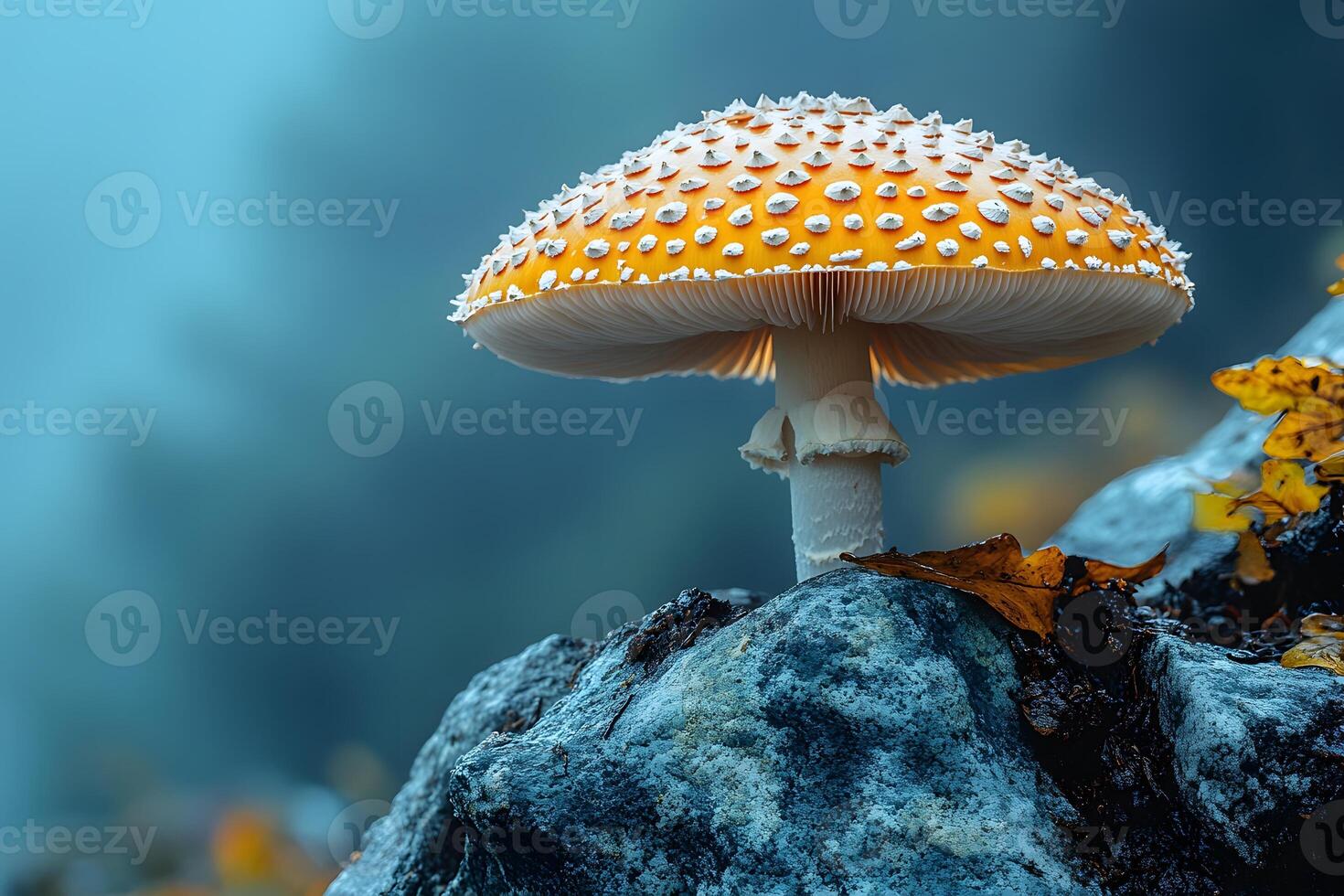 Vibrant Fly Agaric Mushroom in Natural Habitat for Autumn Themed Designs photo