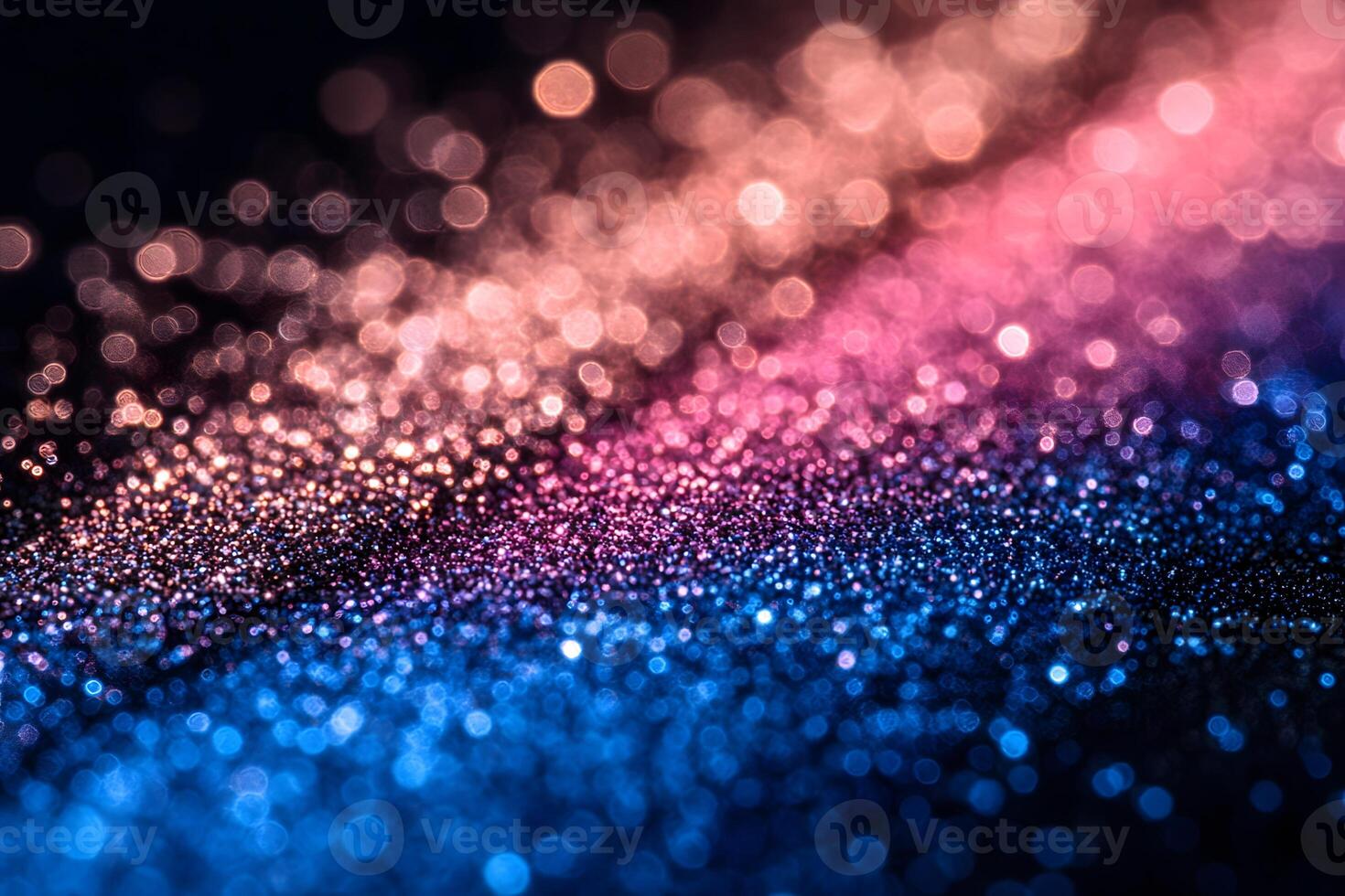 Vibrant Abstract Bokeh with Glittering Pink and Blue Light Effects for Festive Design photo