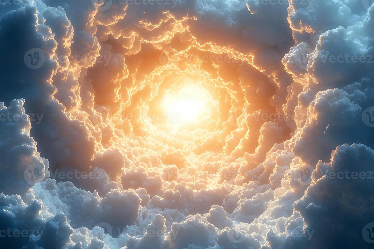 Heavenly Light Breaking Through Dramatic Cloudscape - Ideal for Inspirational Themes or Spiritual Concepts photo