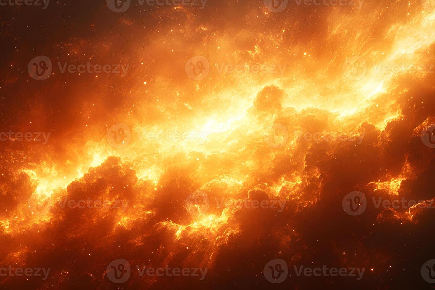 Stunning Cosmic Firestorm Fiery Nebula Clouds and Galactic Energy photo