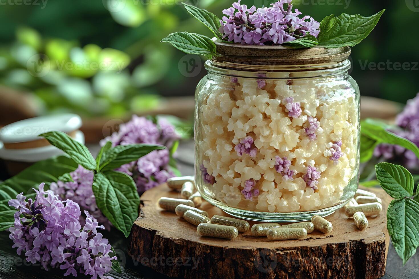 Holistic Wellness Lilac and Kefir Grains with Herbal Supplements for Natural Healing photo