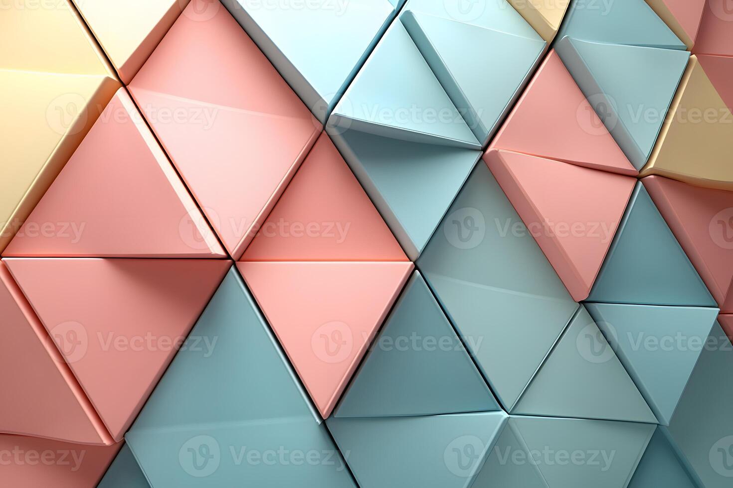 Abstract Retro Geometric Triangles in Pastel Colors for Modern Design photo