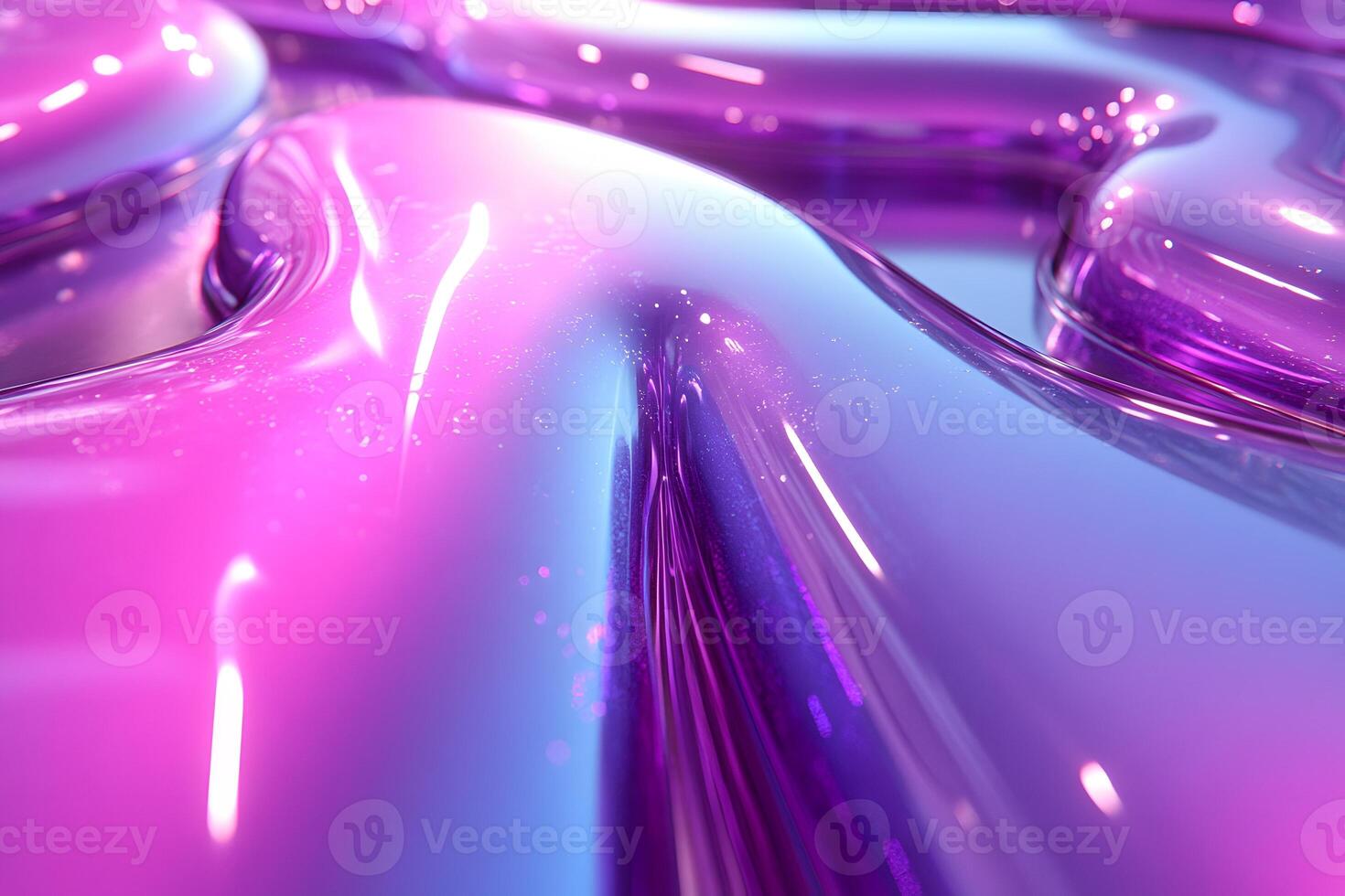 Vibrant Abstract Reflective Wave in Purple and Pink for Modern Design photo