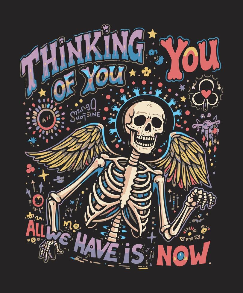 Skeleton Illustration with Mexican Colorful Design Vibrant and Bold Artwork Featuring a Skeleton Embellished with Traditional Mexican Patterns vector