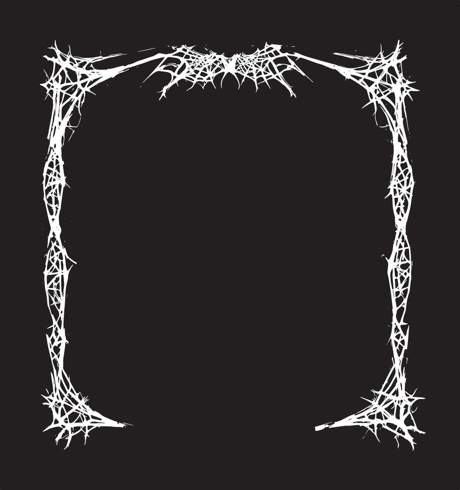 web spider frame, dark frame horror frame theme, vintage frame grunge style vector