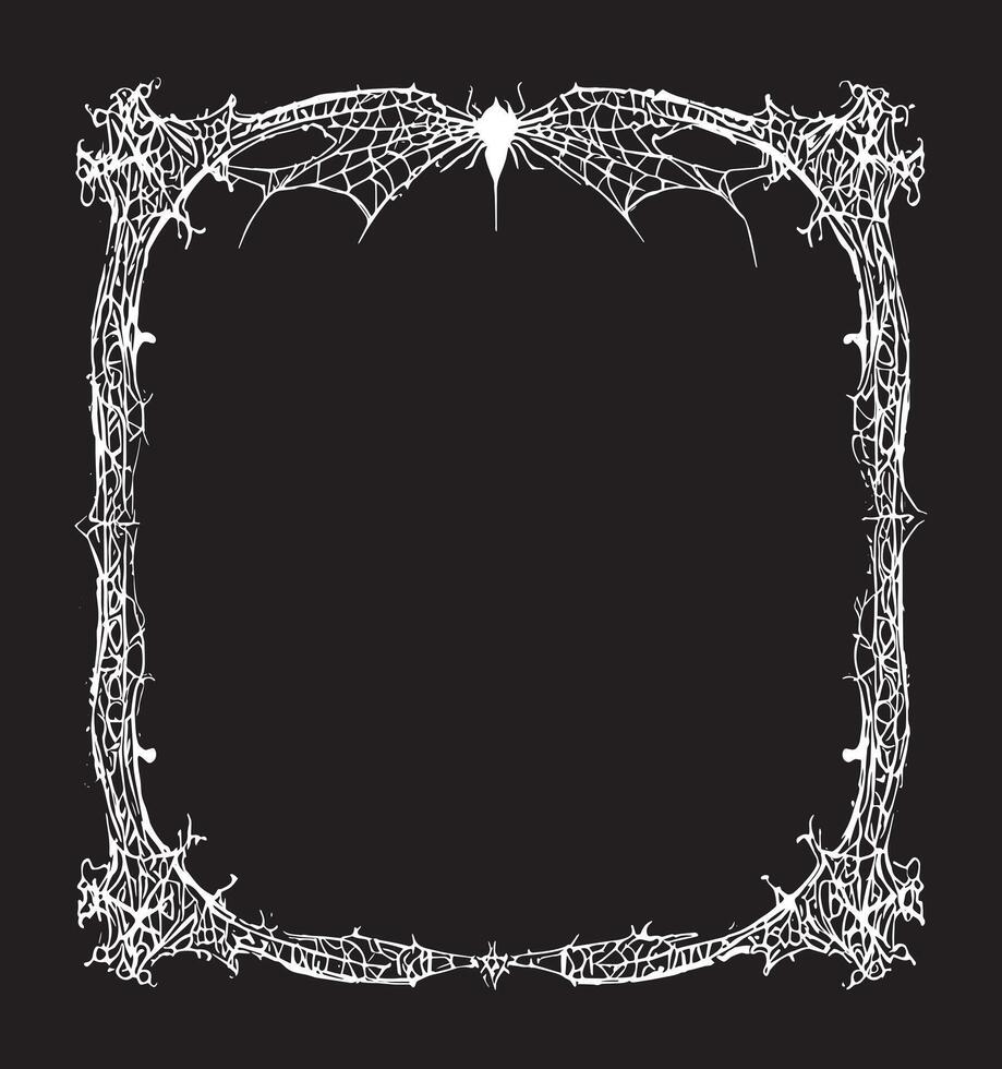web spider frame, dark frame horror frame theme vintage frame grunge vector