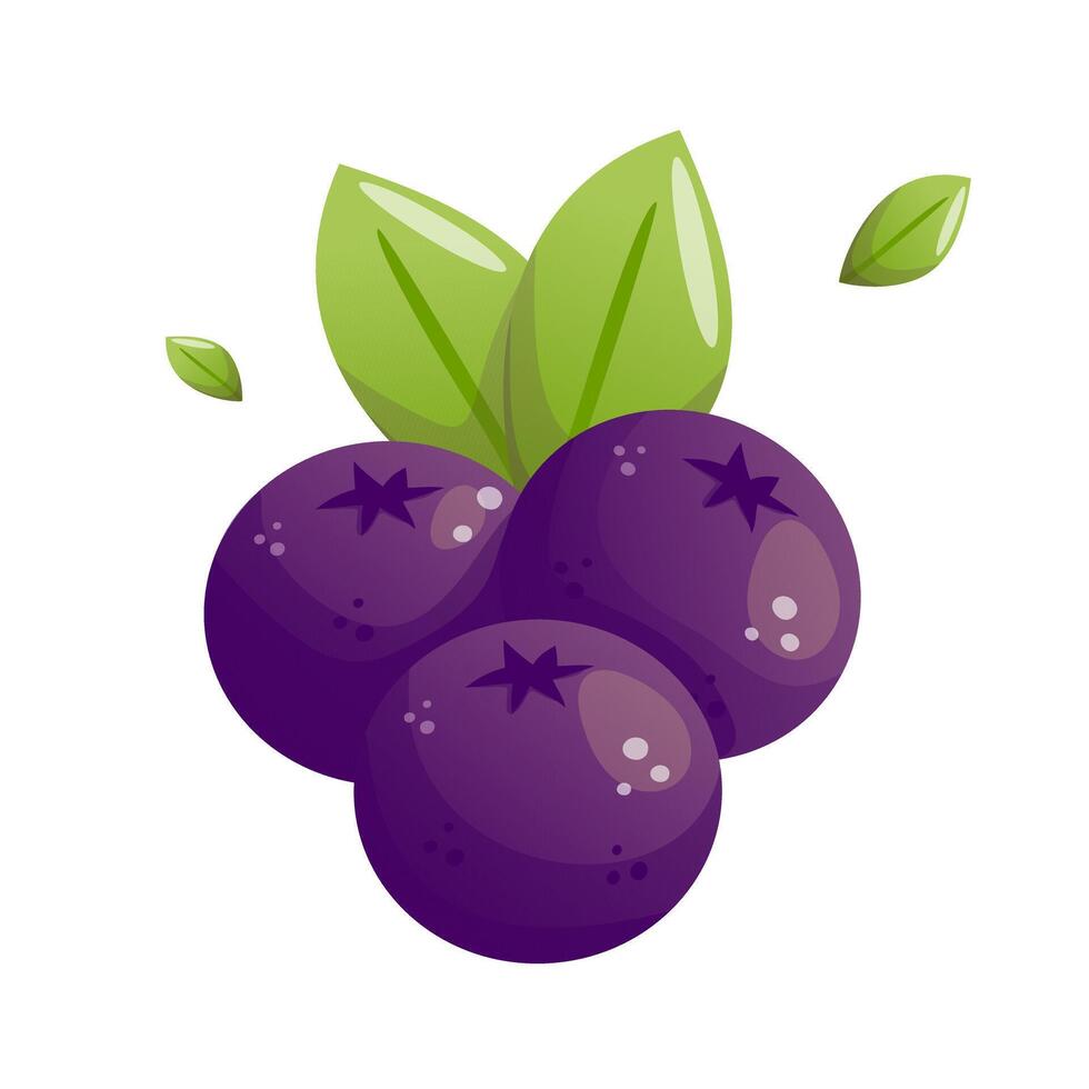 An illustration showcasing juicy and vibrant blueberries, perfect for food-themed designs, healthy lifestyle concepts, packaging, and botanical art. vector