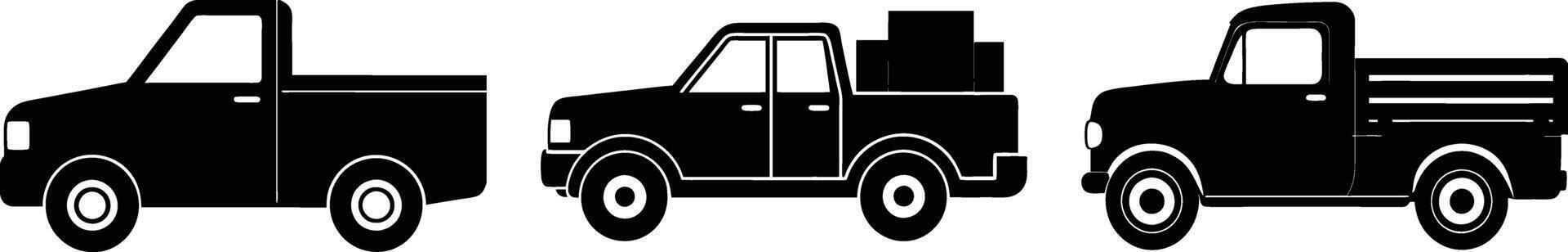 Contemporary pickup truck outline on a crisp background vector