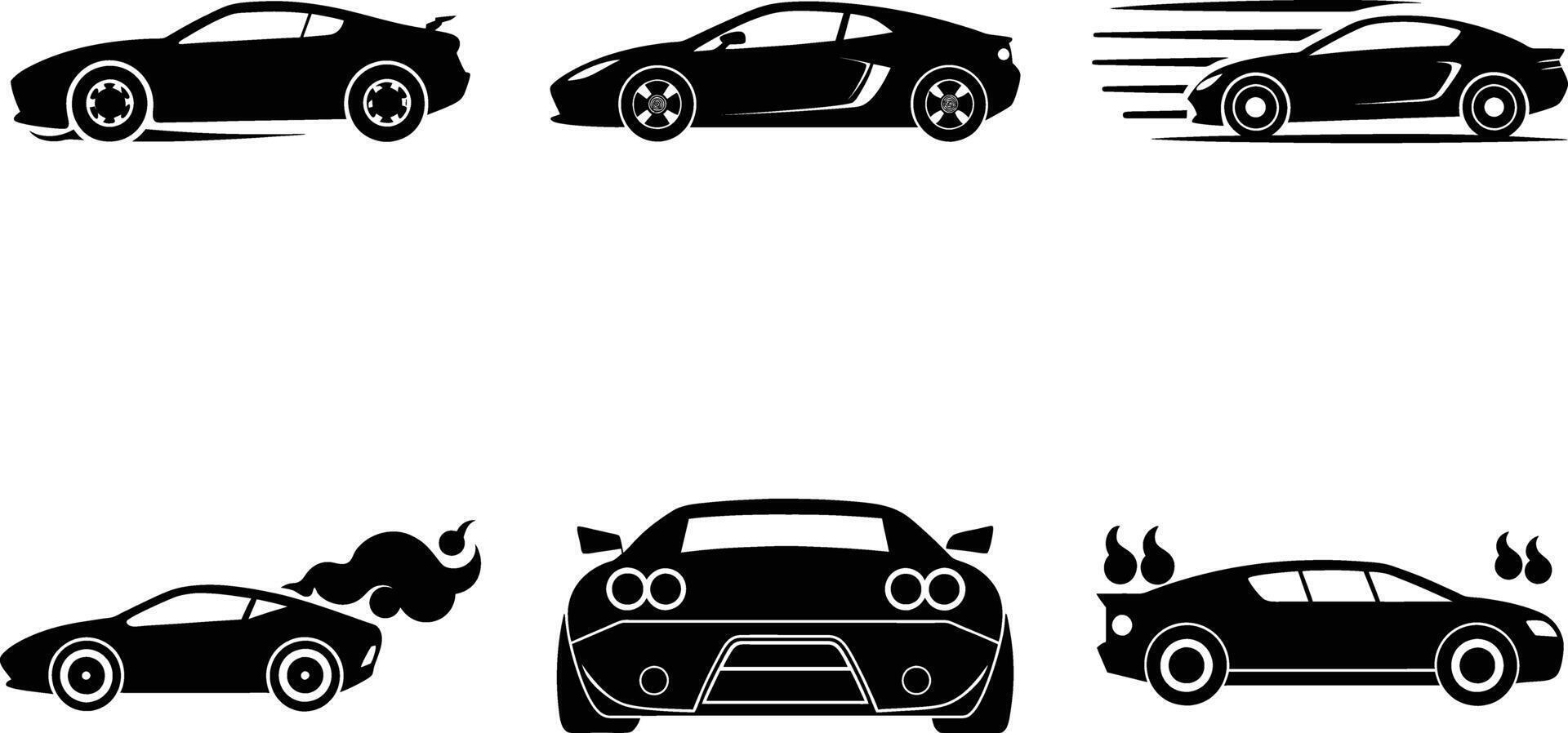 Sportscar silhouette emphasizing speed and performance vector