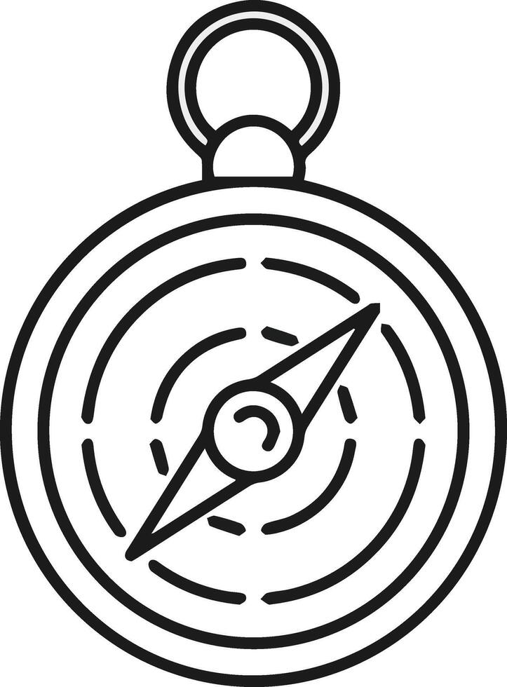 A black and white drawing of a compass vector