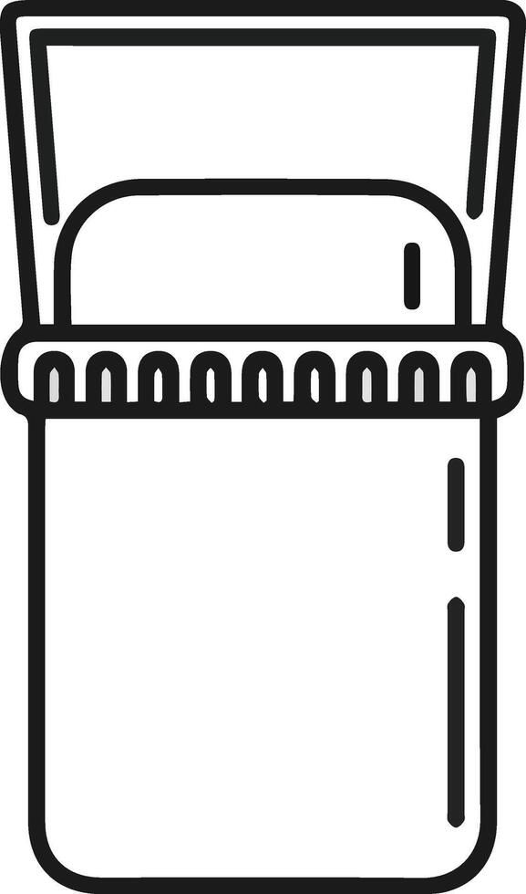 A black and white illustration of a box with a lid vector