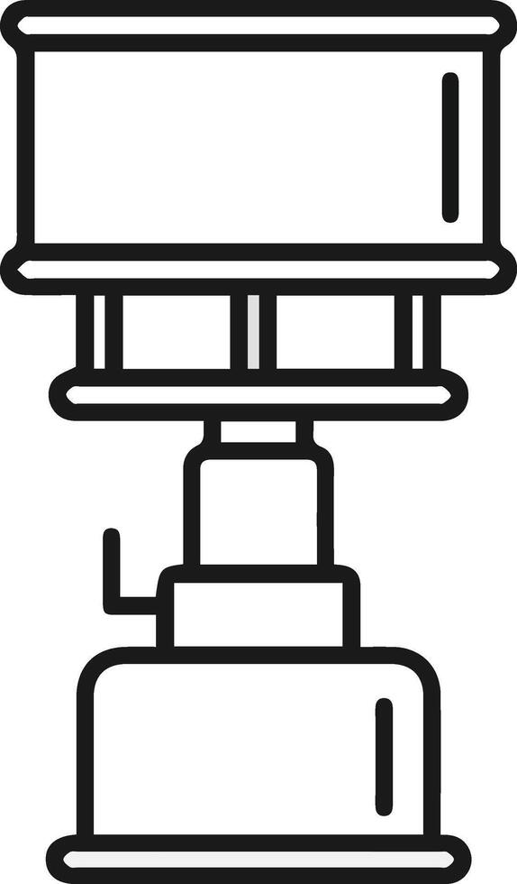 A black and white illustration of a stove vector