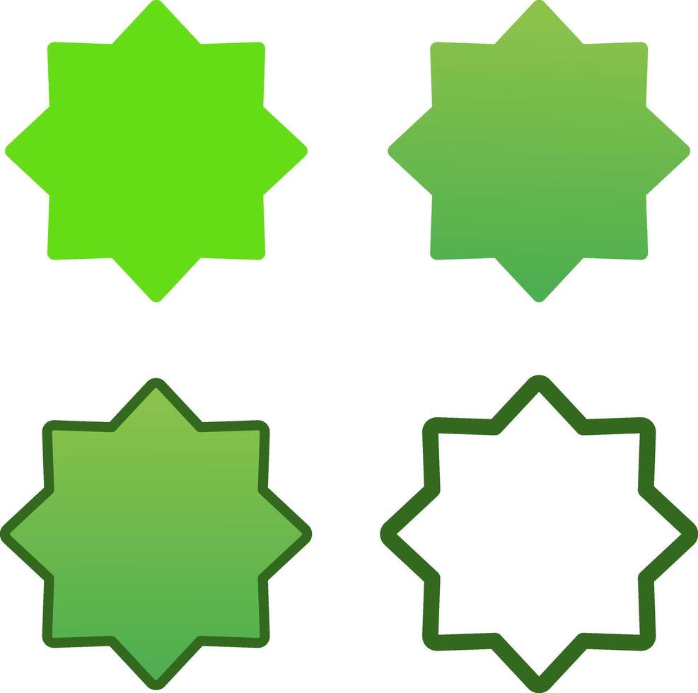 Four green stars on white background vector