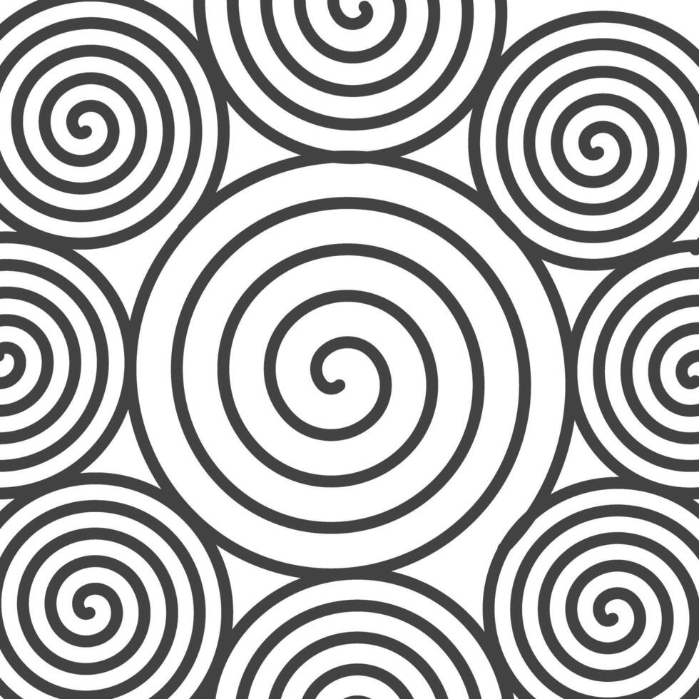 A spiral pattern is shown in black and white vector