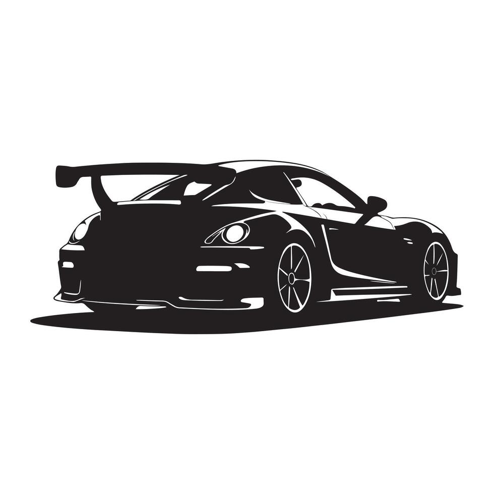 Race Car Backside View Modern Silhouette vector