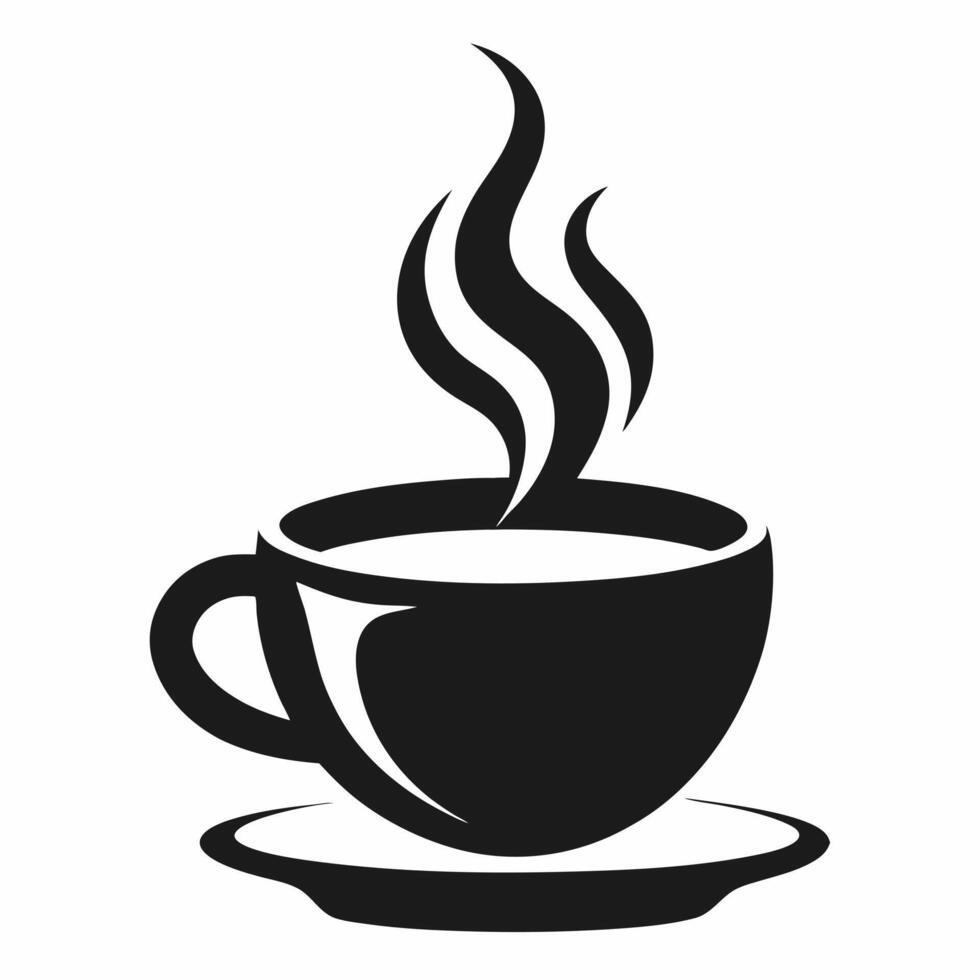 Coffee cup icons black and white design . vector