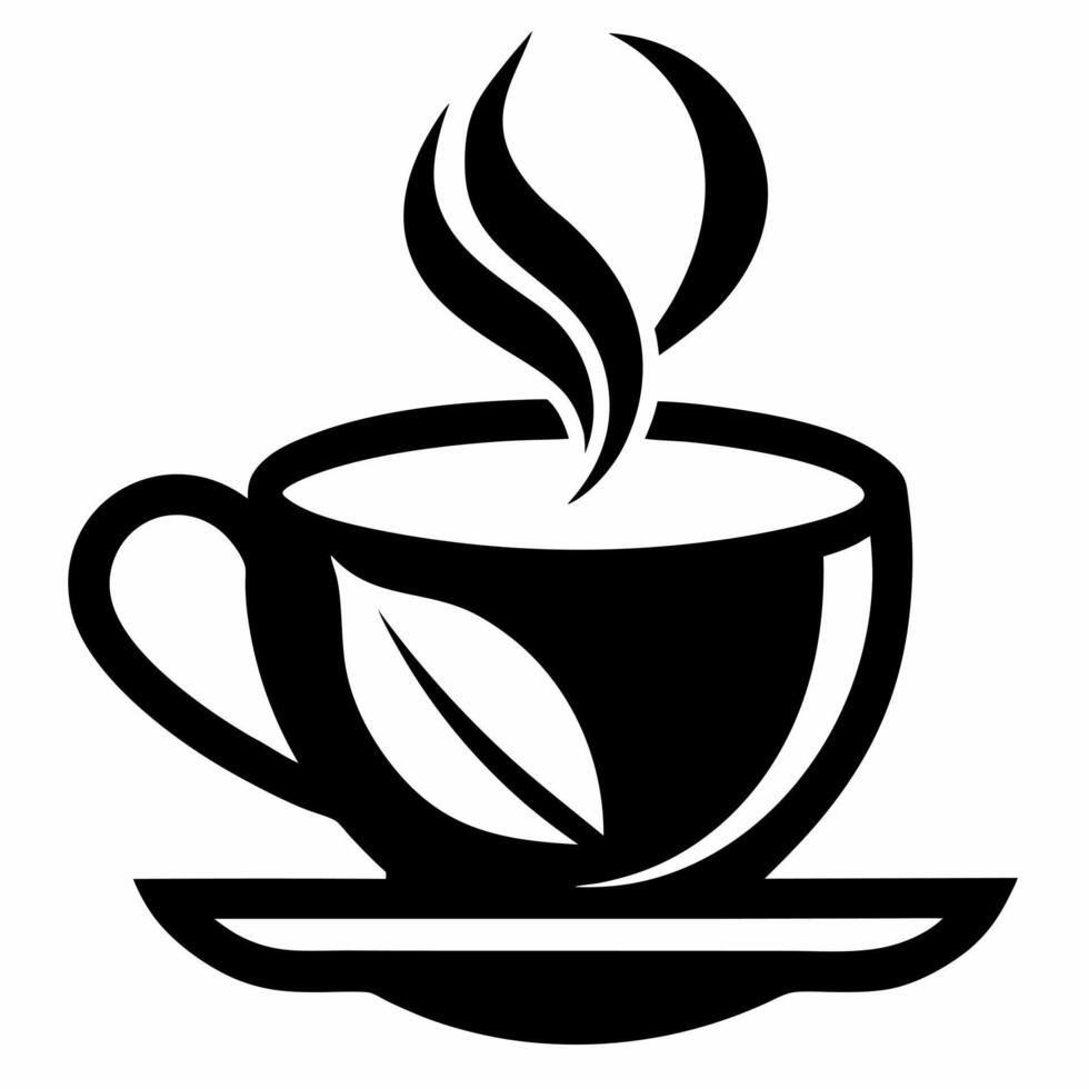 Beautiful cup of tea icons black and white design vector