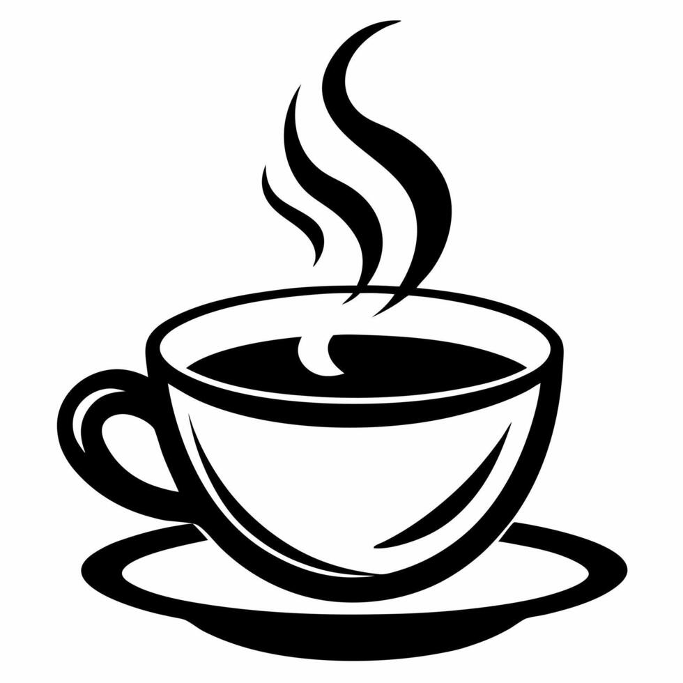Coffee cup icons black and white design vector