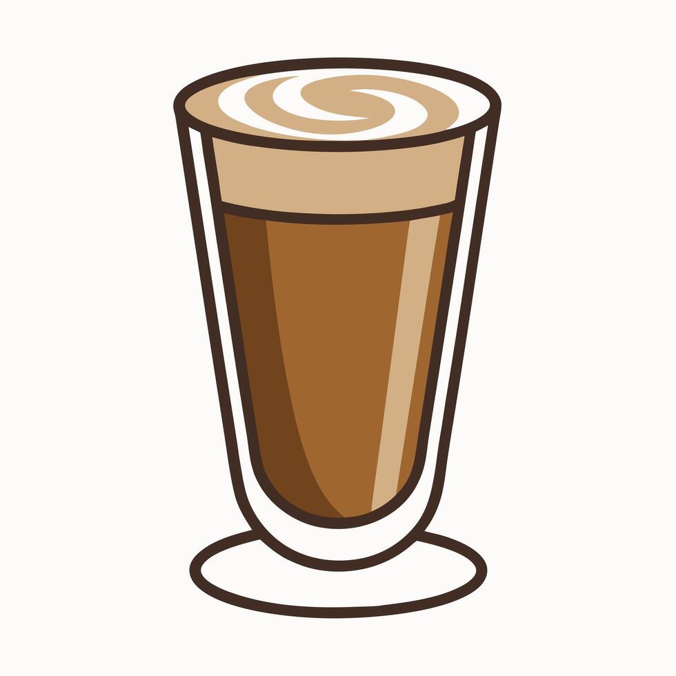 Hot and cold coffee beverage.Latte in glasses. Coffee for logo, ads, promotion, marketing, banner. vector
