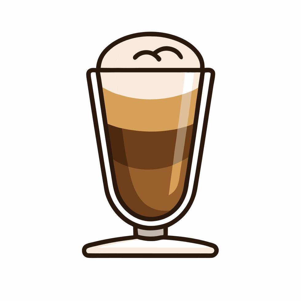 Hot and cold coffee beverage.Latte in glasses. Coffee for logo, ads, promotion, marketing, banner vector