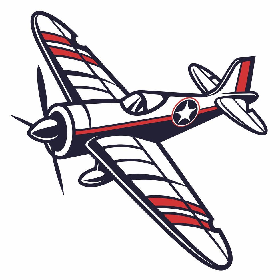 plane drawing on white background, airplane model sports . vector