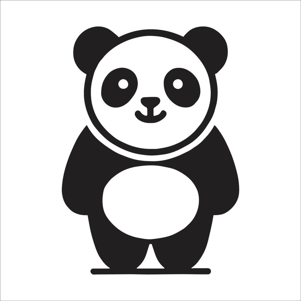 Panda Silhouette isolated on white background vector