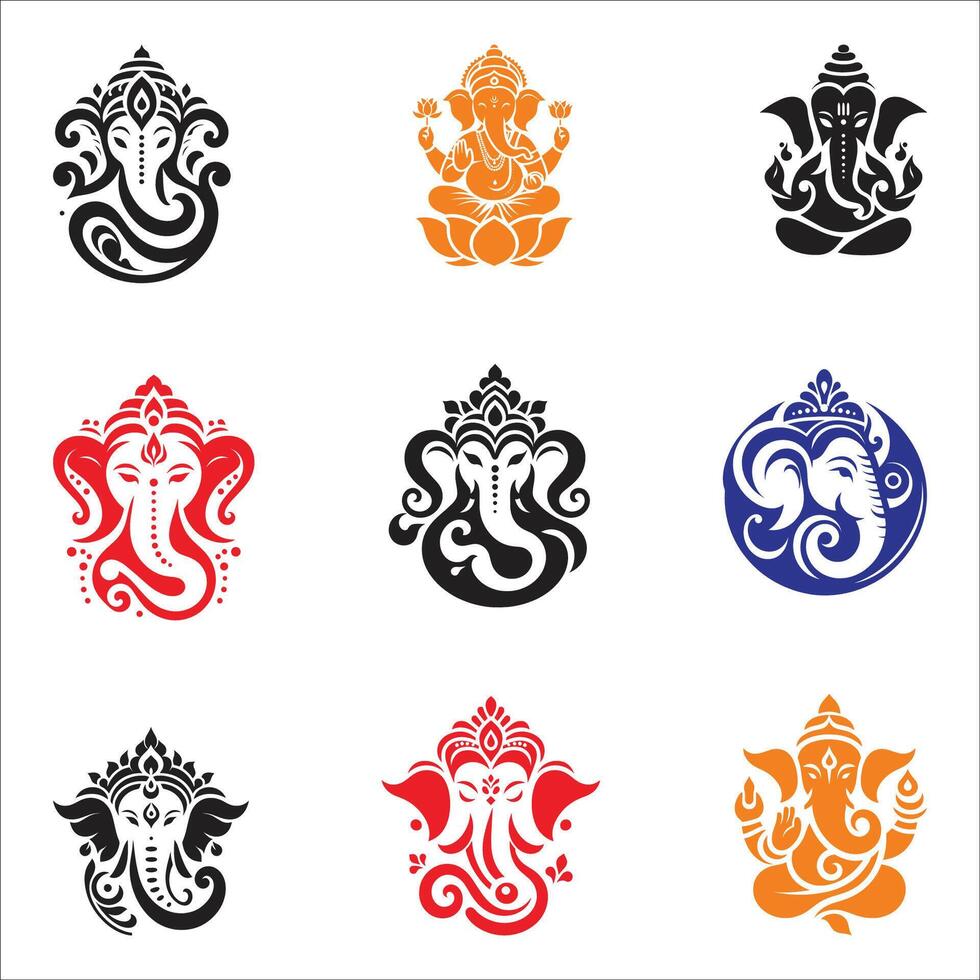 Beautiful Hindu Lord Ganesha For Ganesh Chaturthi Design On White Background vector