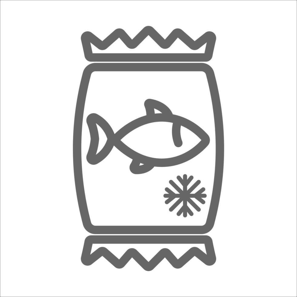 frozen fish seafood icon illustration vector