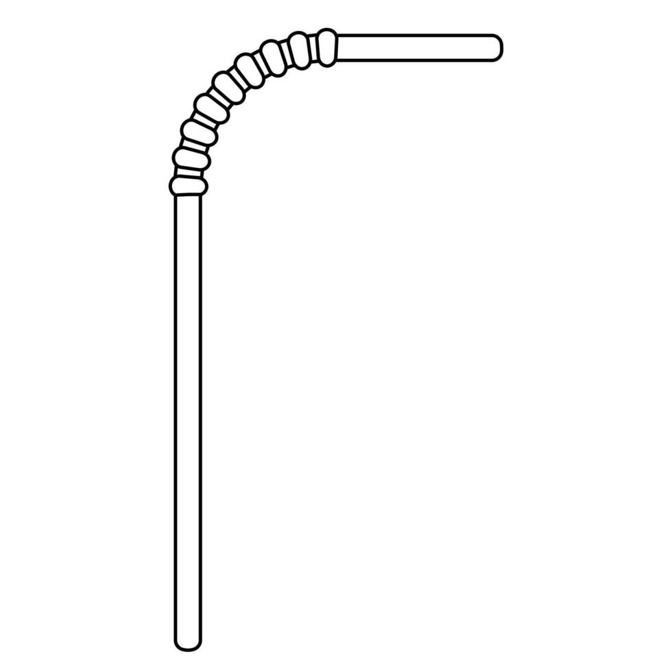 Black and White Bent Drinking Straw vector