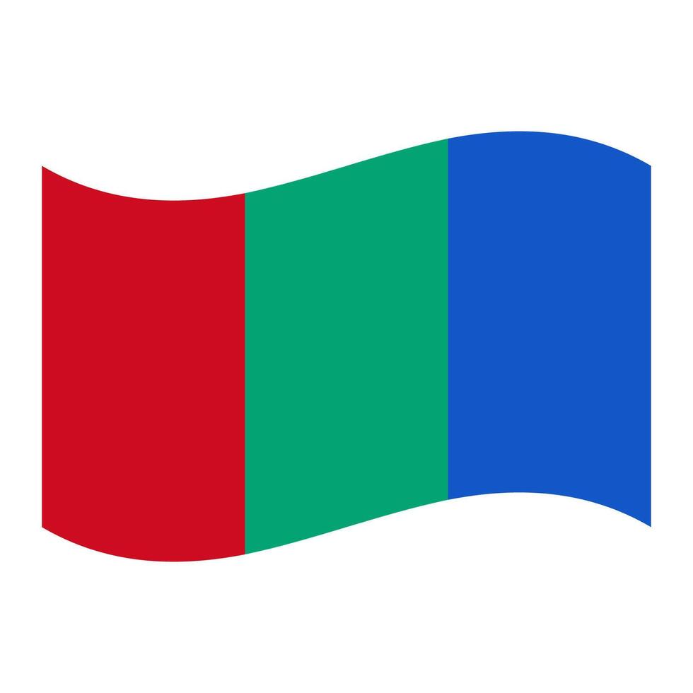 Waving flag planet Mars, symbol of the planet Mars vector