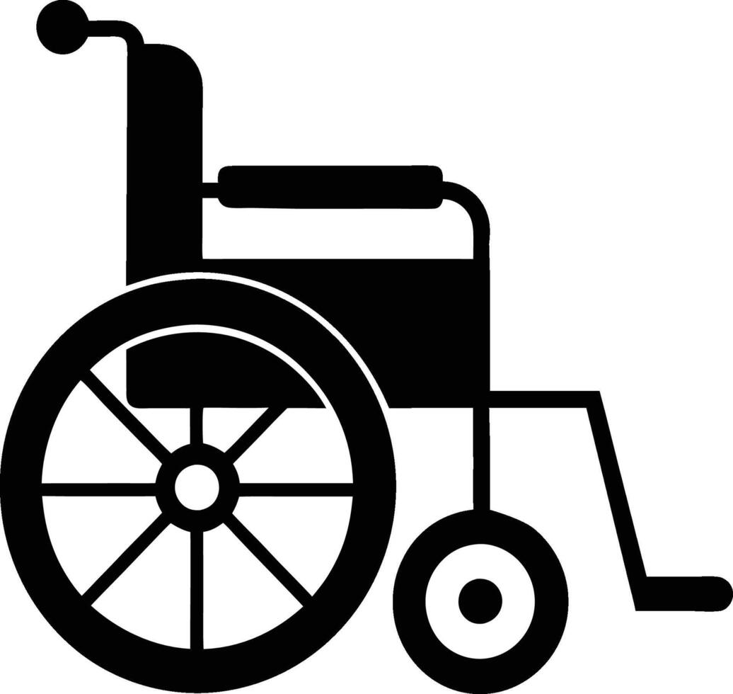 Wheelchair icon black silhouette accessibility symbol. vector
