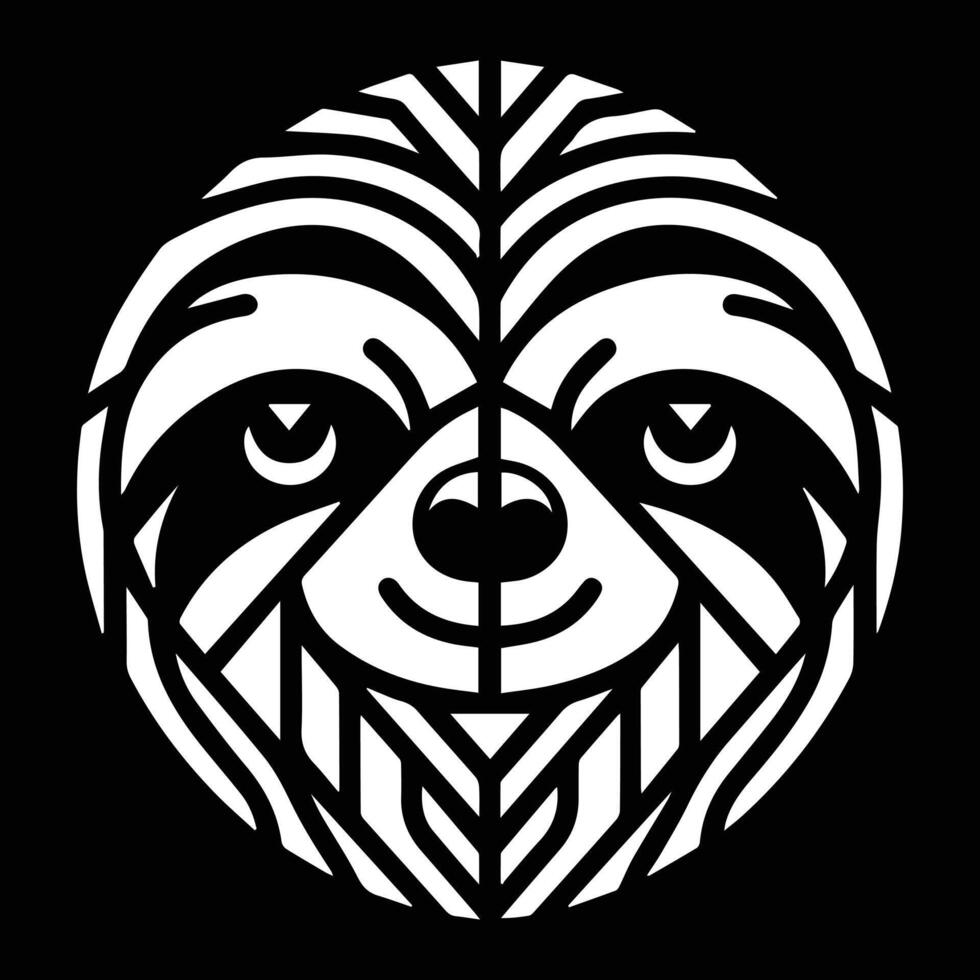 Sloth Head Silhouette vector