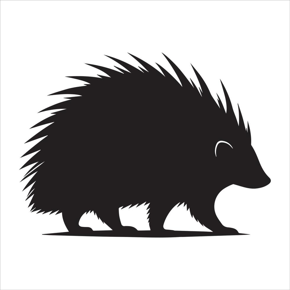 Porcupine Silhouette Art vector