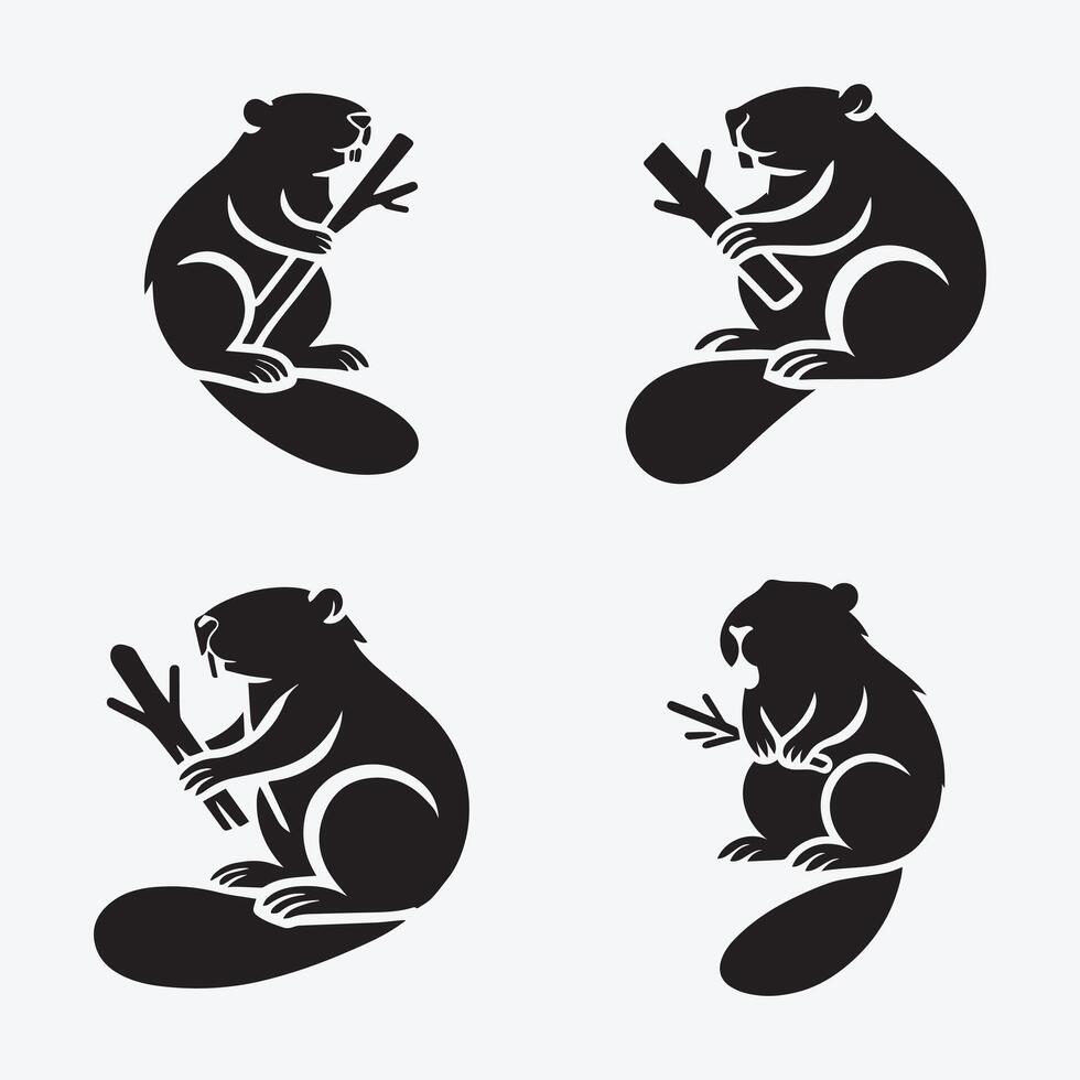 Beaver Silhouette Art vector