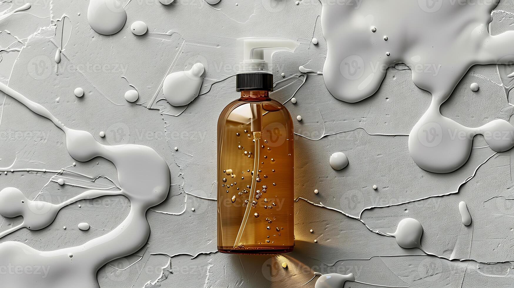Setting spray bottle mockup standing tall against clean white surface photo